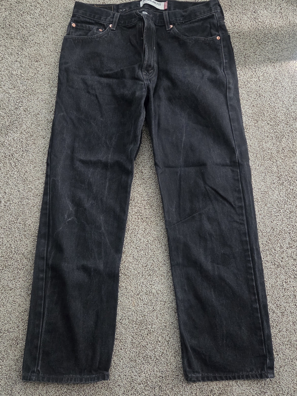 Levi Strauss Co. 505 Regular Fit Jeans - Washed Black - Size 36x30